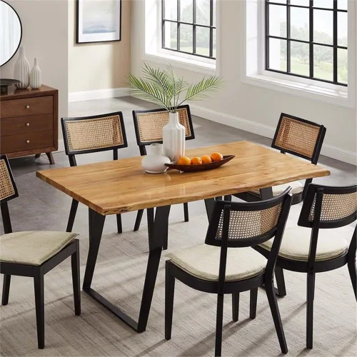 Vista 10 de Modway EEI-6067-BLK-NAT Viggo - Mesa de comedor de madera de acacia, madera de acacia, 60 pulgadas, color negro natural