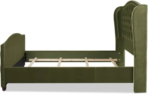 Vista 7 de Jennifer Taylor Home - Cama Anastasia de tamaño Queen de terciopelo resistente en color verde oliva Terciopelo de rendimiento verde oliva