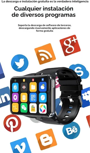 Vista 7 de Reloj inteligente Rainbuvvy para hombre, 4G, reloj inteligente para Android y iOS, pantalla táctil de 2.88 pulgadas, Android 9.0 OS, 4GB+64GB