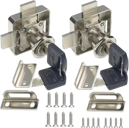 Vista 14 de Cerradura de gabinete de doble puerta con doble cerrojo [con llave igual] – Montaje lateral izquierdo, diámetro de perforación 3/4"/19mm para panel