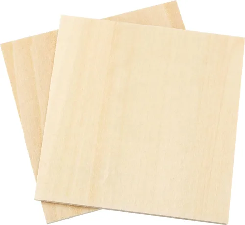 Vista 4 de SINJEUN Paquete de 30 discos cuadrados de madera sin terminar de 4 pulgadas, discos de madera de 1/4 pulgadas de grosor, recortes de madera