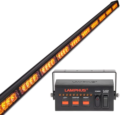 Vista 24 de lamphus SolarBlast sbls64 29" 24 W LED Advertencia Tráfico de Emergencia Advisor – Barra de luz ámbar azul, Azul