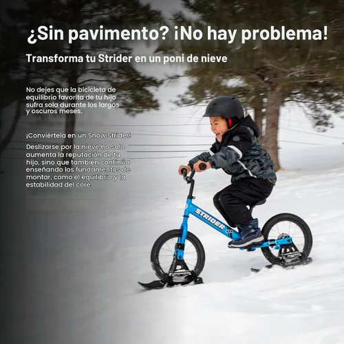 Vista 2 de Strider Juego de 14 esquís de nieve, convierte la bicicleta de equilibrio en trineo, para edades de 3 a 6 años