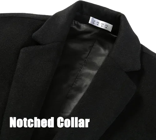 Vista 3 de APTRO Gabardina de lujo de longitud completa para hombre, abrigo largo de lana, rompevientos de invierno