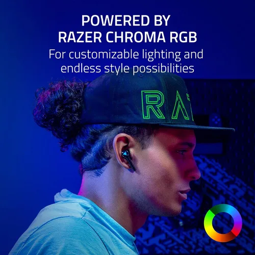 Vista 6 de Razer Nuevos auriculares inalámbricos Hammerhead Pro HyperSpeed para PC, Playstation, Switch, móvil ANC ajustable - Funda de carga inalámbrica