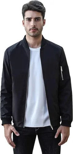 Vista 2 de Sandbank - Chaqueta ligera y entallada para hombre, estilo piloto militar, de tejido Softshell, bomber