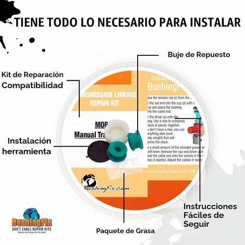 Vista 2 de BushingFix DA1KIT Kit de reparación de bujes de varilla tensor de cambio de transmisión manual, buje de cable de cambio para modelos seleccionados