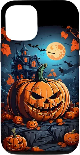 Vista 24 de iPhone 11 Pro Max - Funda para disfraz de Halloween con diseño de calabaza tallada espeluznante