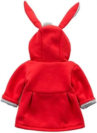 Vista 3 de Abrigo con capucha para bebé, para otoño e invierno, chaquetas de conejo dulce, ropa exterior