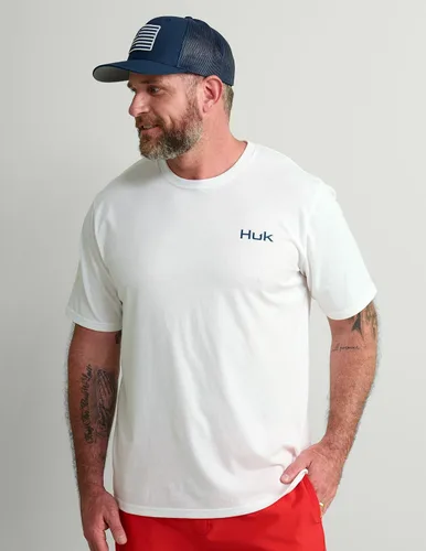 Vista 58 de HUK Mens Fishing Graphic Tee, Performance Short Sleeve, Quick-Dry Bass Bones - Búho nocturno