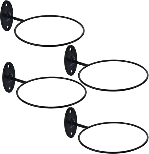 Vista 10 de Soporte de pared para baloncesto, soporte de bola de metal de 7 pulgadas de diámetro, almacenamiento de pelotas para baloncesto, fútbol, voleibol