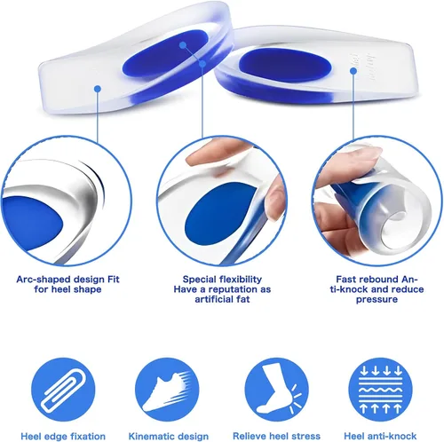 Vista 3 de Kairry Talonera de gel para fascitis plantar, almohadillas de silicona para fascitis plantar, dolor de talón, dolor de espolón óseo y tratamiento