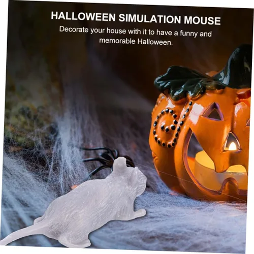 Vista 3 de ibasenice 10pcs Realistic Halloween Simulation Mice Prank Lightweight Plastic Fake Rats for Party Decorations and Scary Home Props