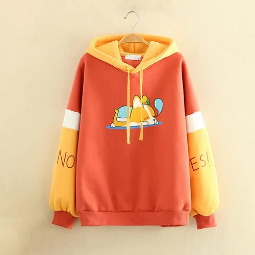 Vista 3 de Mguotp Oversized Sweatshirt For Women Trendy Casual Colorblock Pullover Loose Fit Long Sleeve Trendy Drawstring Sweatshirt