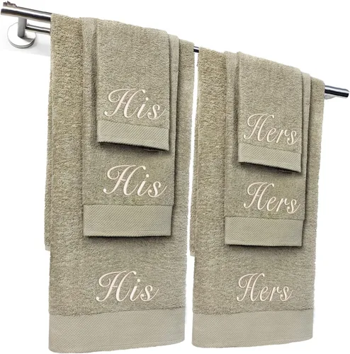Vista 9 de Kaufman - Juego de toallas de baño bordadas personalizadas de calidad de hotel, toalla de mano y toallas para los dedos, 100% algodón para baño