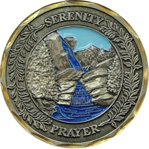 Vista 2 de NUEVA moneda de desafío de oración de serenidad