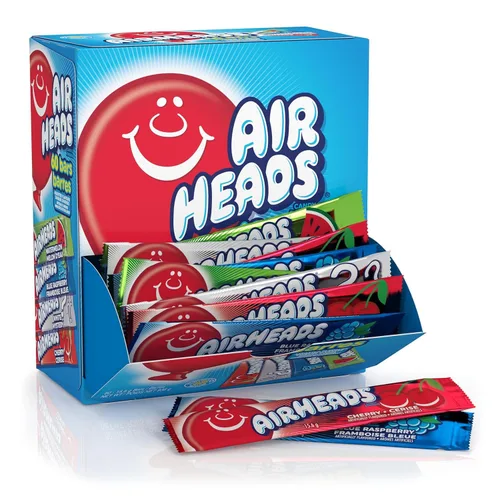 Vista 8 de Airheads Dulces, sabores de frutas surtidos, caja de cine, barras de tamaño completo envueltas individualmente, sin fusión, 6 barras por caja, 12