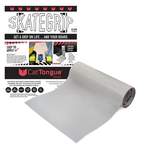 Vista 7 de CATTONGUE GRIPS Cinta de agarre para longboard no abrasiva, resistente, impermeable, cinta antideslizante para patinetas, scooters y más, accesorios