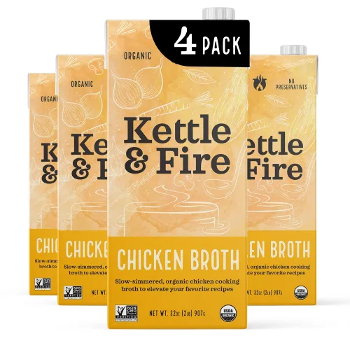 Vista 7 de Kettle & Fire KETTLE & FIRE Caldo de pollo orgánico, pollo, hervidor, 32 onzas