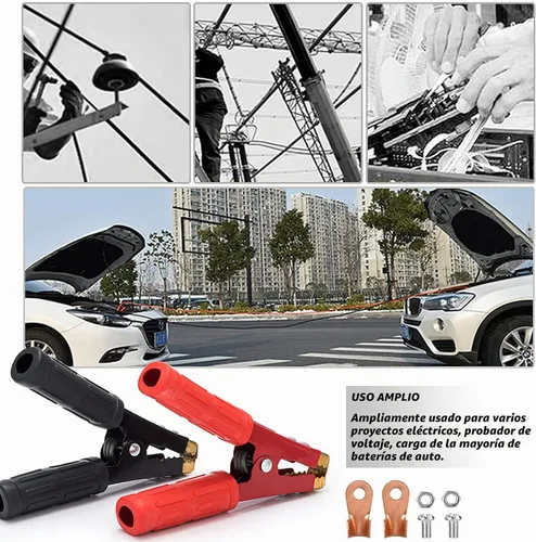 Vista 6 de HerMia 800A Heavy Duty Puente De Cobre Puente Cables Boost Abrazadera Cargador De Batería De Coche Abrazaderas (2 PCS)