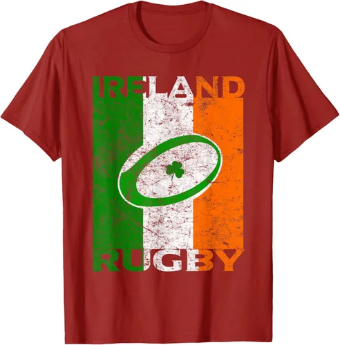 Vista 60 de Camiseta de rugby irlandés con la bandera de Irlanda, regalo vintage Negro