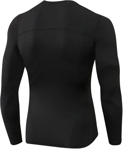 Vista 7 de EARGFM Camisetas deportivas de compresión de manga larga para hombre, para correr, entrenamiento, capa base elástica, camisetas deportivas frescas