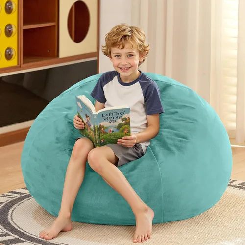 Vista 2 de HABUTWAY Puf de 2 pies, puf pequeños de 2 pies con relleno, puf de lágrima de lujo, terciopelo ultra suave con funda extraíble