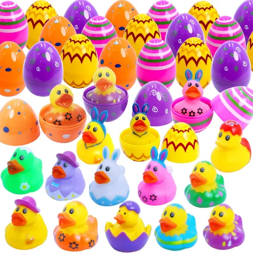 Vista 8 de Patos de goma para niñas, paquete de 12 patos de goma rosa a granel, patos para patos de unicornio, juguetes de baño para bebés, regalos de fiesta