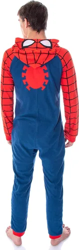 Vista 4 de Marvel Comics - Disfraz clásico de Spiderman para hombre, traje de pijama de una sola pieza