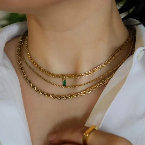 Vista 2 de GOGOEY Collares Gargantilla Vintage Chapados en Oro 18K para Mujeres Collar Gargantilla Impermeable Anti Deslustre Piedra Preciosa Circón Collar