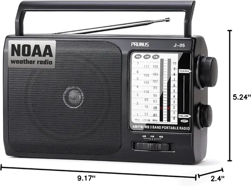 Vista 8 de NOAA Weather AM FM Radio portátil con la mejor recepción, radio transistor, 3 radios D a pilas o alimentación de CA, emergencia doméstica