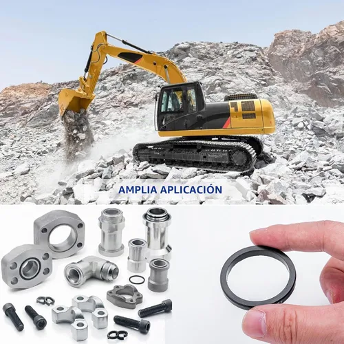 Vista 3 de BUSY-CORNER 4C-4784 Kit de anillo en D de impresión, nitrilo 90, taladros de montaje de manguera hidráulica, compatible con CAT Caterpillar