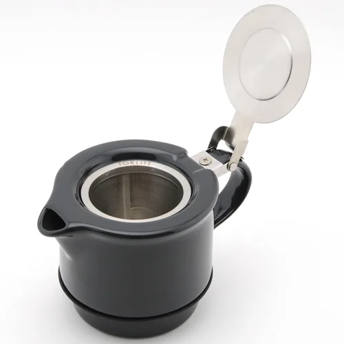 Vista 2 de FORLIFE Té para uno con infusor de 14 onzas, grafito negro
