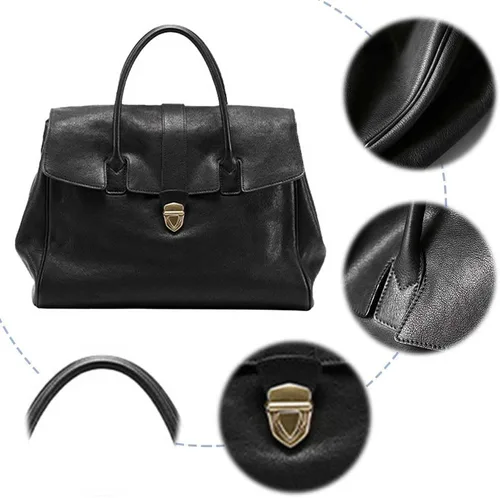 Vista 6 de Bolso de lujo del diseñador del bolso de cuero genuino para las mujeres bolsos de cuero suave lujo gran capacidad bolsa de mano trabajo