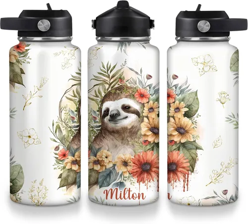 Vista 19 de Hyturtle Botella de agua de acero inoxidable con animales personalizados 19032025 D2 (abeja)