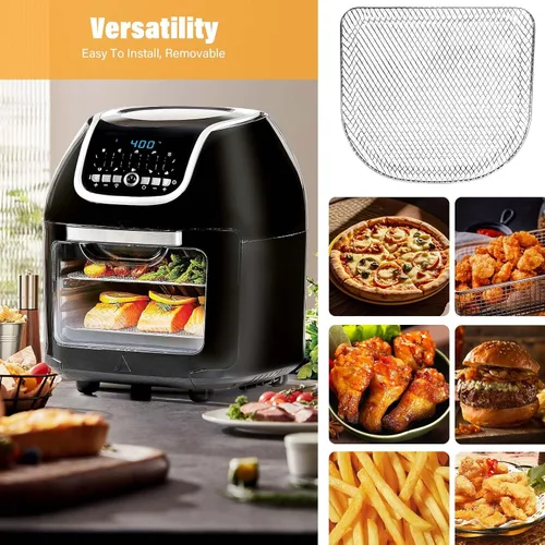 Vista 5 de ALJ Estantes mejorados para freidora de aire PowerXL Vortex Pro de 10 cuartos de galón, freidora de aire, estilo malla, bandeja de alimentos
