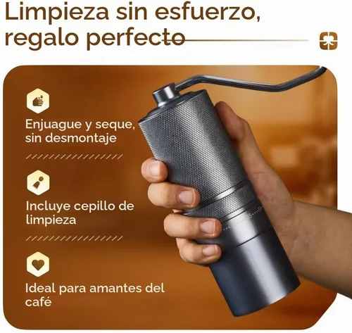 Vista 8 de Molinillo de café manual M1 – Fresa cónica de acero inoxidable de 7 estrellas, ajuste externo de 60 clics, capacidad de 1.06 oz: molinillo