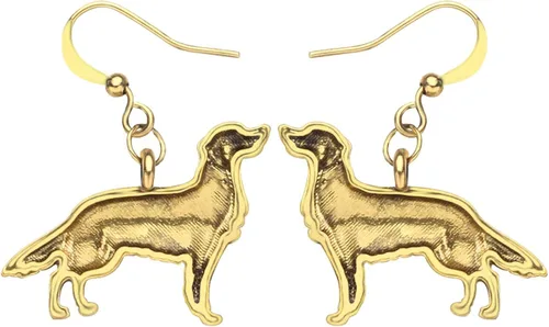 Vista 5 de DUOWEI Delicados aretes de perro Golden Retriever estilo vintage para mujeres, adolescentes y niñas, joyería estética, regalos