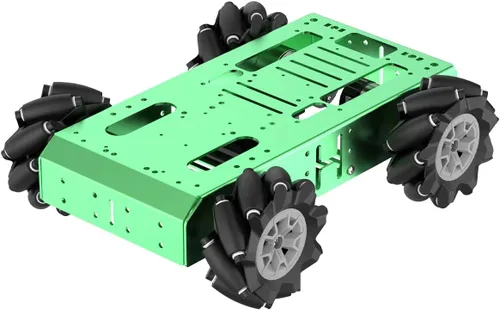 Vista 6 de Hiwonder 4WD Mecanum Robotics Chassis con soporte de metal grande, kit de motor engranado codificador, compatible con Arduino, Raspberry Pi, Jetson
