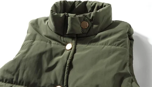 Vista 3 de Mud Kingdom Chaleco para niños y niñas, chaqueta cálida con cuello alto para invierno