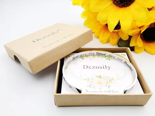 Vista 106 de Pulseras inspiradoras para mujer, joyería de acero inoxidable, con refranes, pulsera motivacional con mensaje oculto, pulseras grabadas para mejor