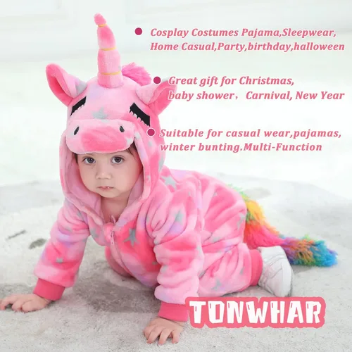 Vista 6 de TONWHAR Baby Boy's Girl's Animal Bodysuit Infant And Toddler's Romper Jumpsuit Halloween Costume Partywear