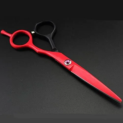 Vista 3 de MAYiT Tijeras de corte de pelo, 5.5 pulgadas profesional rojo piano, tijeras de corte y adelgazamiento, juego de tijeras de peluquería de peluquería