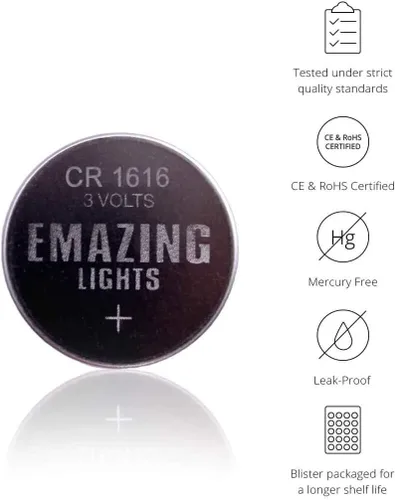 Vista 4 de EmazingLights Baterías CR1616 de 3 voltios, batería de botón de litio de 3 V (20 unidades)
