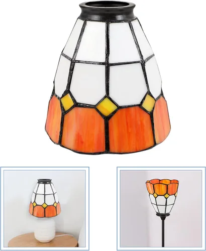 Vista 8 de SOLUSTRE Pantalla de cristal E27 cubierta de luz de vidrieras Protector de araña colgante de reemplazo de accesorio de iluminación para decoración