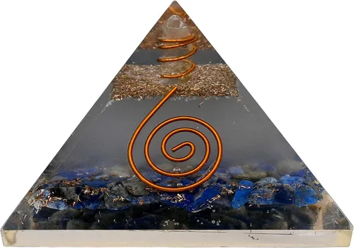 Vista 13 de Amazing Gemstone Pirámide de orgón grande Cristal de pirámide de amatista que brilla en la oscuridad Pirámide de orgonita Pirámides de órgano