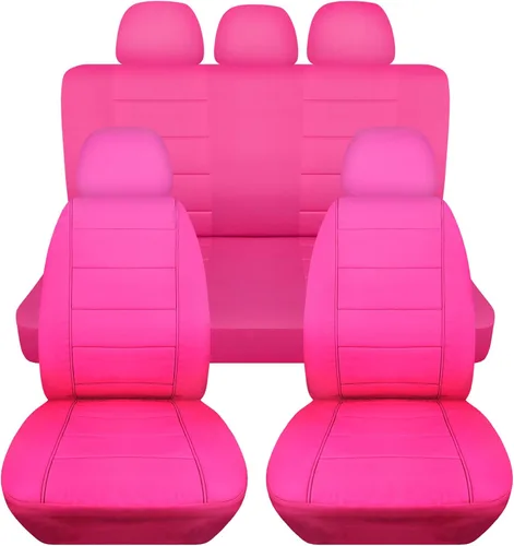 Vista 7 de Totally Covers Fundas de asiento de coche sólidas con 5 fundas (2 delanteras + 3 traseras) para reposacabezas: color negro, ajuste