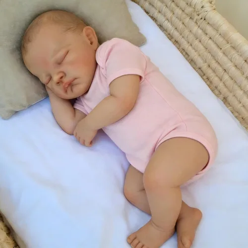 Vista 3 de iCradle Lovely Real Life Reborn Baby Dolls 19inch 18.9 in Silicona realista Muñeca de bebé realista Muñeca recién nacida, regalo para mayores de 3