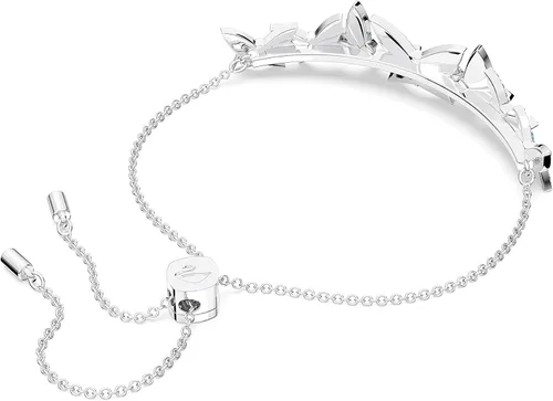 Vista 4 de SWAROVSKI Pulsera Lilia, mariposa, cristal azul, acabado de rodio, Latón Cristal, Sin gemas.