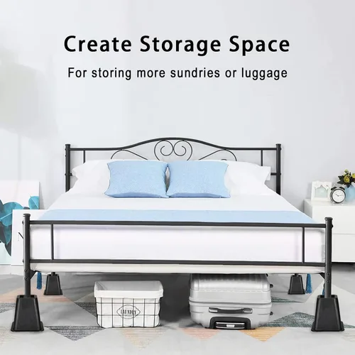 Vista 2 de Lufia Elevadores de muebles de cama resistentes, apilables, elevadores de cama para sofá, mesa, sofá, silla o escritorio, juego de 4 elevadores